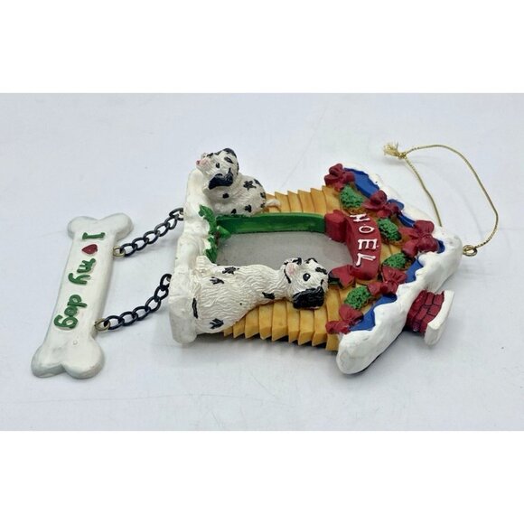 Dog Christmas Ornament I Love My Dog Doghouse Photo Frame Holiday Decor Puppy - Picture 3 of 13